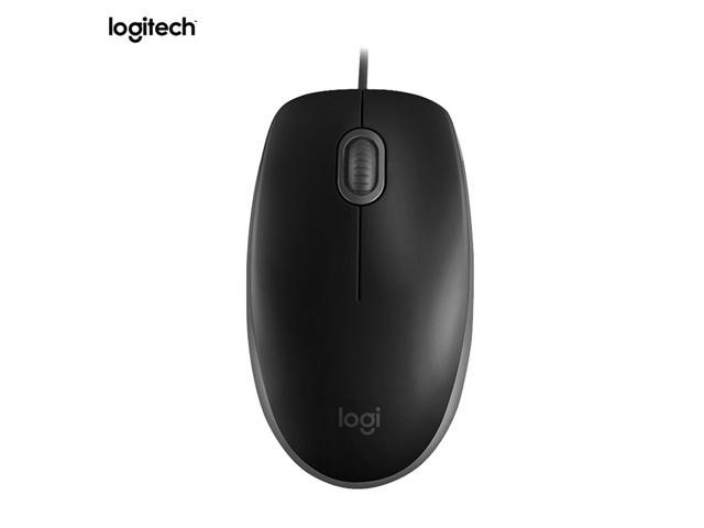 Logitech M110 USB Wired Optical Mouse Full-size Mute Office Mouse Ergonomic Mice Plug & Play for Desktop Computer Laptop Black