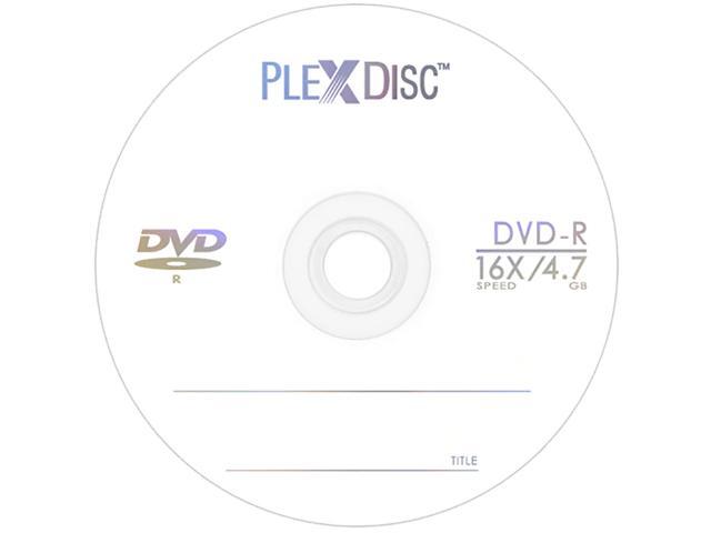 PlexDisc 16X DVD-R 4.7GB Logo Top Blank Media Recordable Disc 632-815-BX, 100 Discs