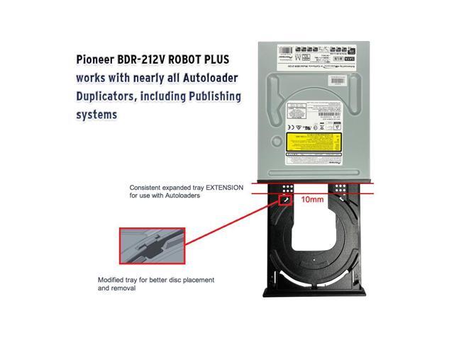 Pioneer BDR-212V-ROBOTPLUS 16X Blu-ray DVD CD Internal Burner Drive with Extended Tray for Compatibility with Robotic autoloaders (BULK)