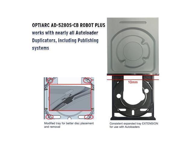 Optiarc 5280S-CB-ROBOT 24X SATA Internal CD DVD Optical Drive Burner with Extended Tray for Compatibility with Robotic autoloaders (BULK)