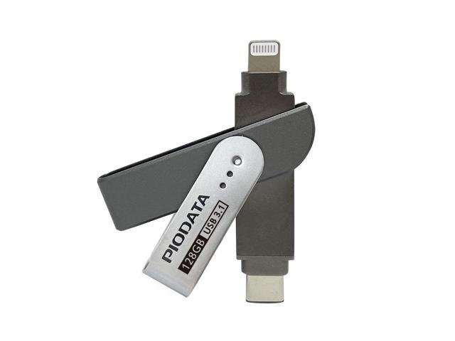 PioData iXflash 128GB MFi Certified Flash Pen Drive for iPhone/iPad/Mac/PC USB 3.1 Type C Lightning External Storage Memory Photo Stick photo