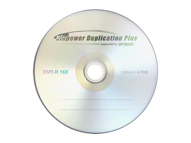 Vinpower Digital DVD-R 4.7GB 16x Branded Logo Recordable Media Disc - 100 Disc Cake Box Spindle FFP 132-815-BX