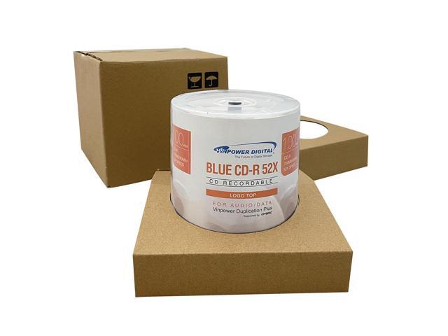 Vinpower Digital Logo Top Blue AZO CD-R 700MB 52X Recordable Media Disc 100pk Cake Box (FFB), 100 Discs