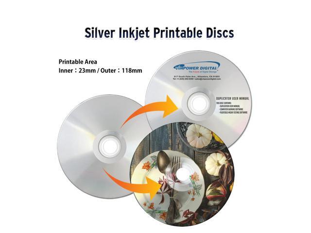PlexDisc CD-R 700MB 52X Silver Inkjet Hub Printable Recordable Media - 100pk Cake Box (FFP) 631-315-BX, 100 Discs