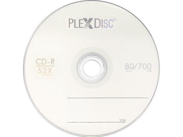 PlexDisc CD-R 700MB 52X Logo Top Recordable Media - 100pk (no Container) FFP 631-817-BX, 100 Discs