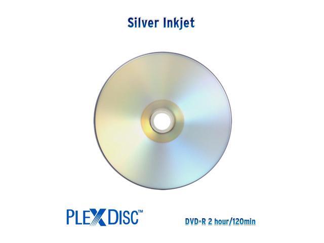 PlexDisc DVD-R 4.7GB 16X Silver Inkjet Printable Surface Hub Printable - 100pk Cake Box (FFP) 632-315-BX, 100 discs