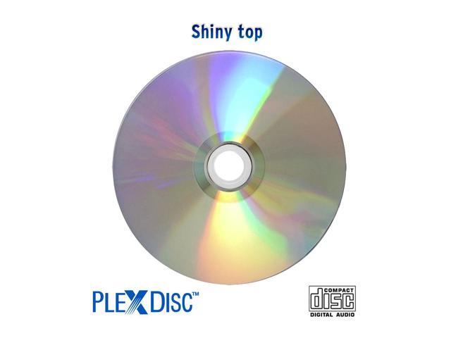 PlexDisc 52x Digital Audio Music CD-R Disc 80min 700MB Shiny Silver - 100 PK Cake Box, 100 discs