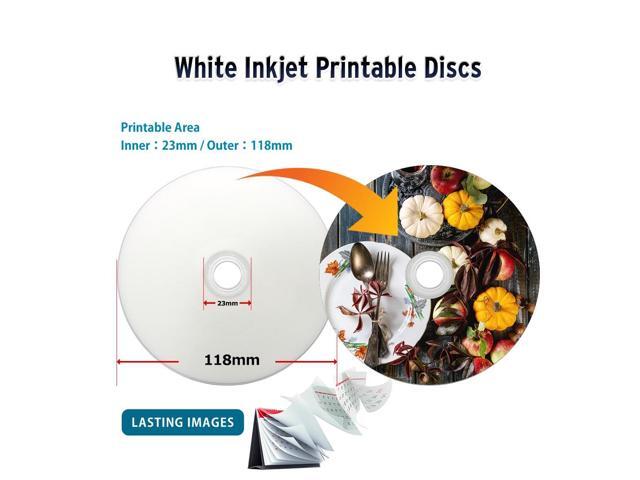 PlexDisc 52x Digital Audio Music CD-R Disc 700MB White Inkjet Printable - 100 PK Spindle (FFP), 100 Discs