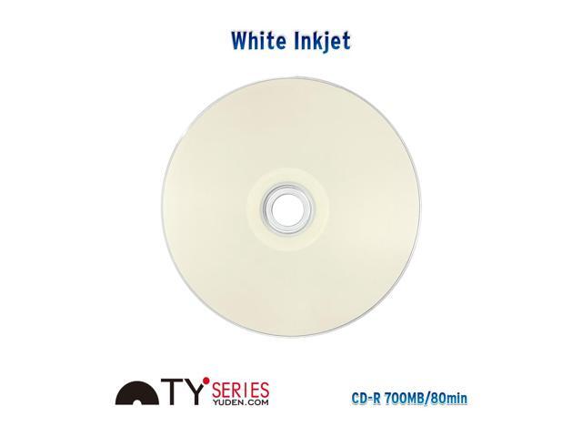 PlexDisc TY Series Blue CD-R 52X 700MB White Inkjet Hub Printable Recordable Media - 50pk Cake Box 66N-214-Y-BX, 50 discs