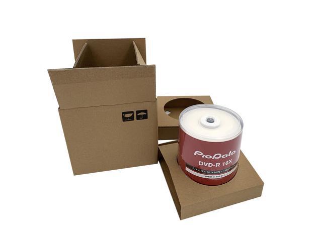 PioData DVD-R 4.7GB 16X Moisture Resistant White Inkjet Hub Printable - 100 Disc Cake Box Spindle