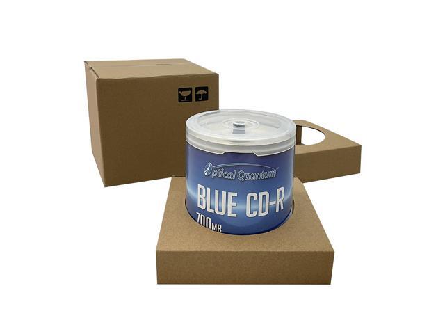 Optical Quantum Blue AZO CD-R 700MB 52X Shiny Silver Top Blank Recordable Media Disc - 100pk Cake Box, 100 Discs