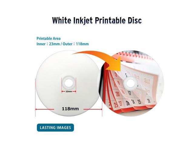 Optical Quantum 700 MB 52X CD-R White Inkjet Printable 100 Packs Disc Model OQCD52BWIPH-BX