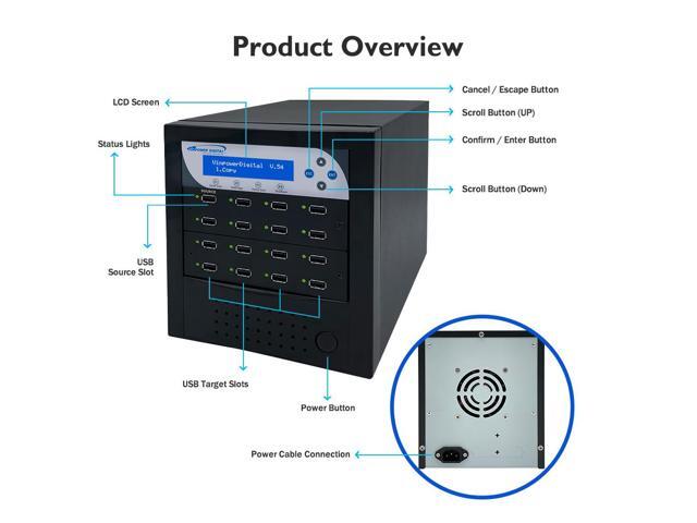 Vinpower Compact USB 1 to 15 Multiple Pen Drive Memory Card USB Duplicator/Copier with Asynchronous Duplication