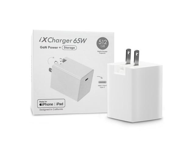 Piodata USB-C Charger iPhone Flash Drive: 512GB iXCharger Apple MFi Certified for iPad, Android, Laptop, MacBook, Phone, Backup Storage, 65W Fast...