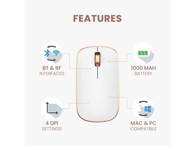 AZIO Retro Classic Bluetooth Mouse - Genuine Leather Topped with Pixart Precision Tracker Colour Posh (RM-RCM-L-02)