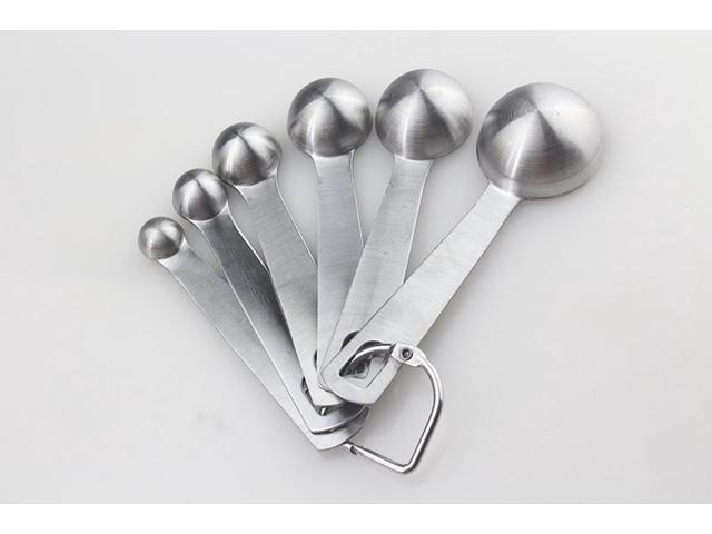 Intsupermai Stainless Steel Measuring Spoons Set of 6 with D-RING Holder