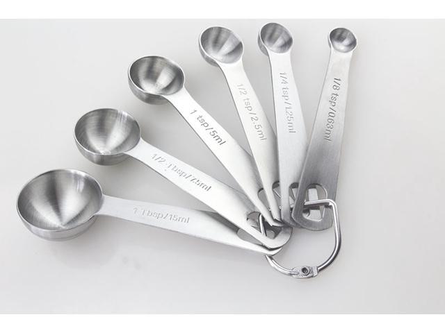 Intsupermai Stainless Steel Measuring Spoons Set of 6 with D-RING Holder