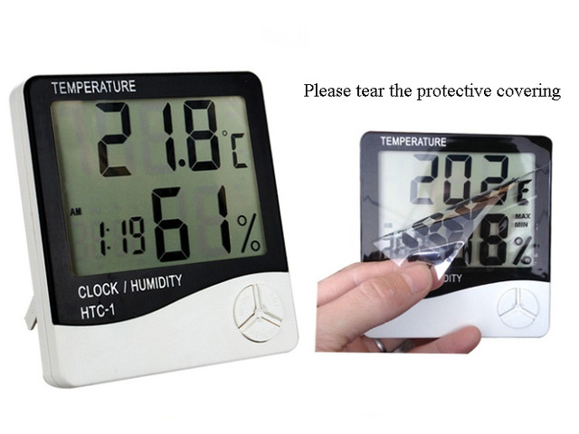 Intsupermai Thermometer Digital LCD Hygrometer Temperature Humidity Meter Alarm Clock