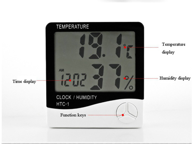 Intsupermai Thermometer Digital LCD Hygrometer Temperature Humidity Meter Alarm Clock