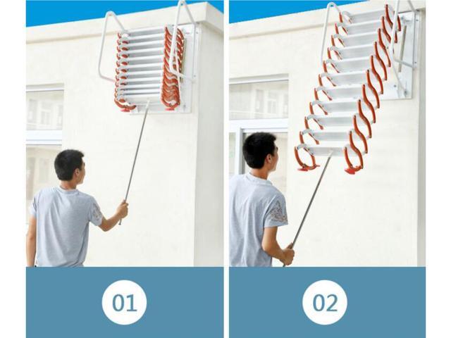 Intsupermai Folding Ladder Loft Stairs/Wall Mounted Folding Ladder Loft Stairs Attic for Folding Ladder (27.627.6in Wall Mounted Folding Ladder,...