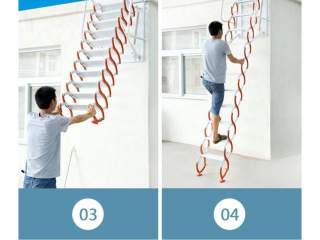 Intsupermai Folding Ladder Loft Stairs/Wall Mounted Folding Ladder Loft Stairs Attic for Folding Ladder (27.627.6in Wall Mounted Folding Ladder,...
