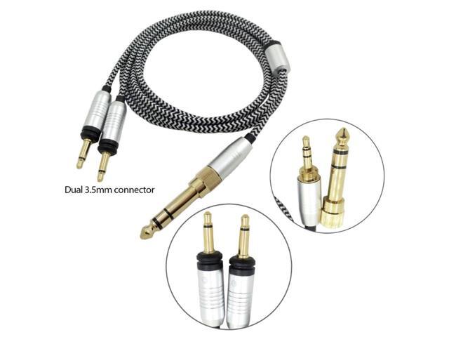 OIAGLH Replacement Headset Cord for Focal ELEGIA Upgrade Cable 3.5mm Male 6.35mm to Double 3.5mm Male Cord Replacements