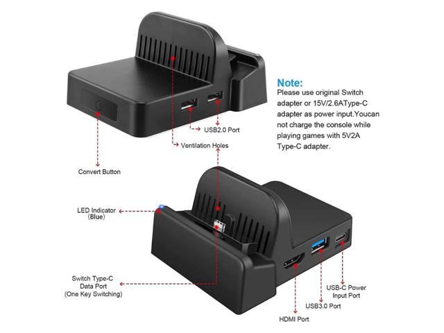 OIAGLH Replacement for Dock TV Dock Portable- TV Adapter for NS Charging Stand Gaming Accessories Charger Dock Stand