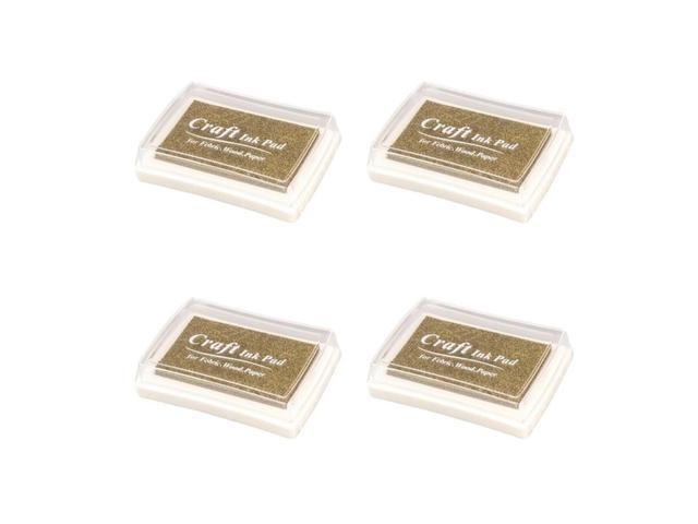 FOR 4X Rubber Stamp Ink Pad Stamp Inkpad Ink Pad - Gold photo