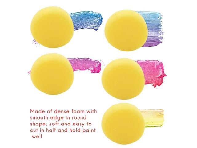 FOR 20Pcs Round Synthetic Artist Paint Sponge Craft Sponges For Painting Pottery Watercolor Art Sponges Yellow 2.75Inch photo