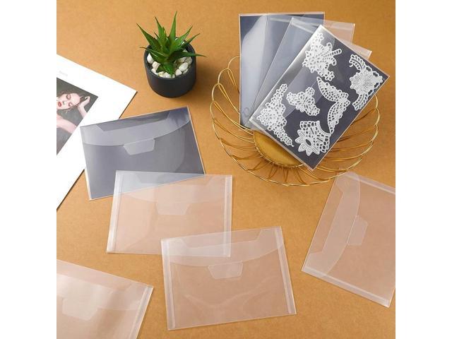 FOR 20 Pcs Clear Stamp And Die Storage Bag Resealable Storage Pocket Large Envelope Case For DIY Scrapbooking Paper Card photo