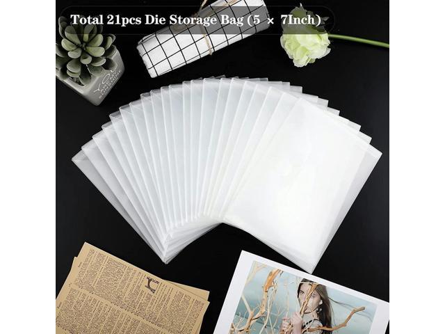 FOR 80 Pcs Clear Stamp And Die Storage Bag Resealable Storage Pocket Large Envelope Case For DIY Scrapbooking Paper Card photo
