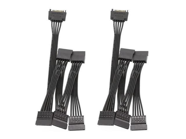 FOR 2Pcs SATA 15Pin 1 To 5 Hard Drive Power Supply Splitter Cable Cord For DIY PC Sever 15-Pin SATA Power Cable 60CM