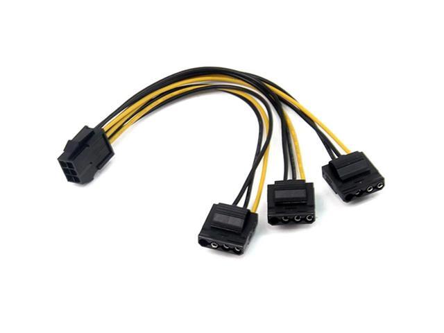 FOR 5 X 3 X Molex 4 Pin To 6-Pin PCI Express Video Card Pci-E ATX PSU Power Converter Cable Molex To Pcie 6 Pin To 4 Pin