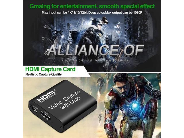 Audio Video Capture Cards, 1080P 60FPS Game Video Capture Card Device, Live Stream and Record for Switch/X-1/360/ PS4/3/Wii U/Wins/Linux/Mac