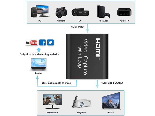Audio Video Capture Cards, 1080P 60FPS Game Video Capture Card Device, Live Stream and Record for Switch/X-1/360/ PS4/3/Wii U/Wins/Linux/Mac