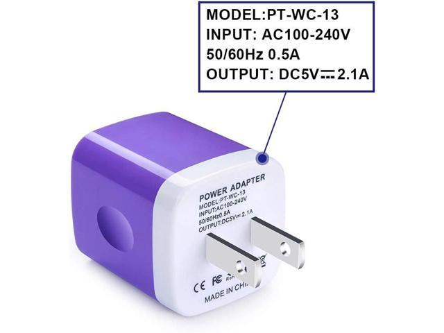 USB Charger Plug,Wall Charger,Charging Block,5Pack 2.1A/5V Portable Power Cube Charger Adapter Compatible for iPhone 16/15/14/13/12/11 Pro Max/Xs...