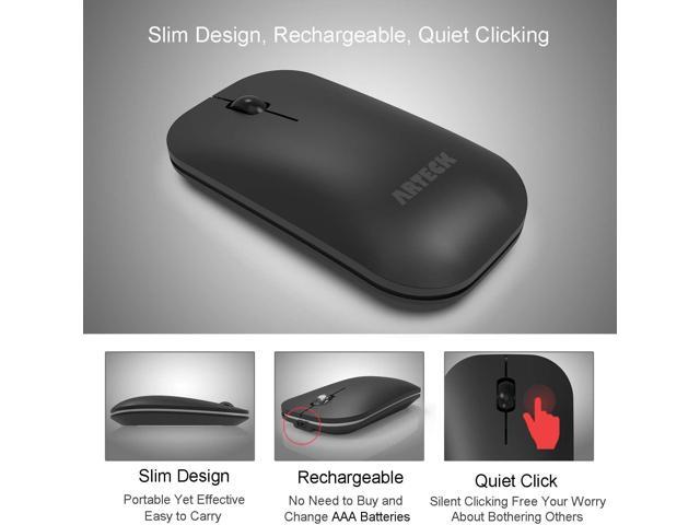 Arteck Bluetooth Keyboard and Mouse Combo Ultra Compact Slim Stainless Full Size Keyboard and Ergonomic Mice for Computer/Desktop/PC/Laptop/Surface...