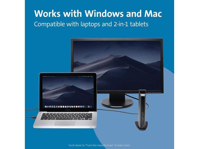 Kensington USB 3.0 Dual Display Docking Station for MacBooks, Windows and Surface (K33972US)