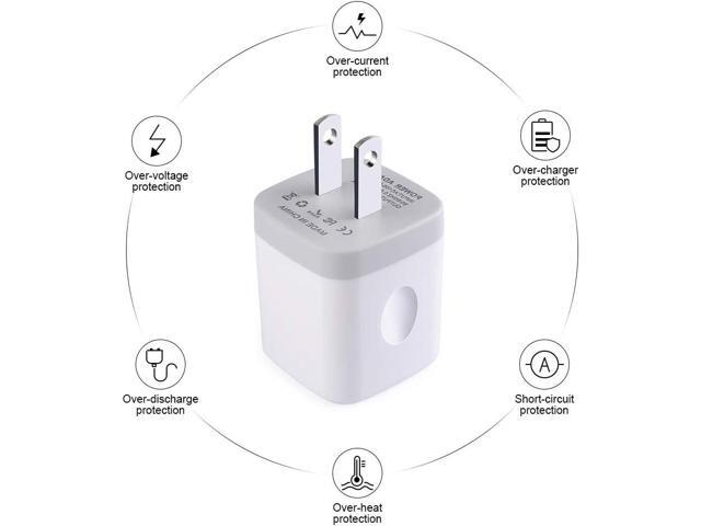 Single Port USB Wall Charger, GiGreen 1A/5V Power Adapter 5 Pack Charging Block Cube Plug Box Compatible Phone X/8/7/Xs/XR/6s/5/SE, Samsung...