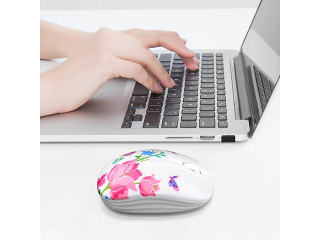 JUHOO Wireless Mouse with Nano Receiver for PC, Laptop, Notebook, Computer, MacBook, Less Noise, Portable Mobile Optical Mice