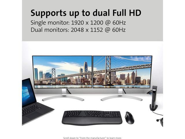 Kensington USB 3.0 Dual Display Docking Station for MacBooks, Windows and Surface (K33972US)