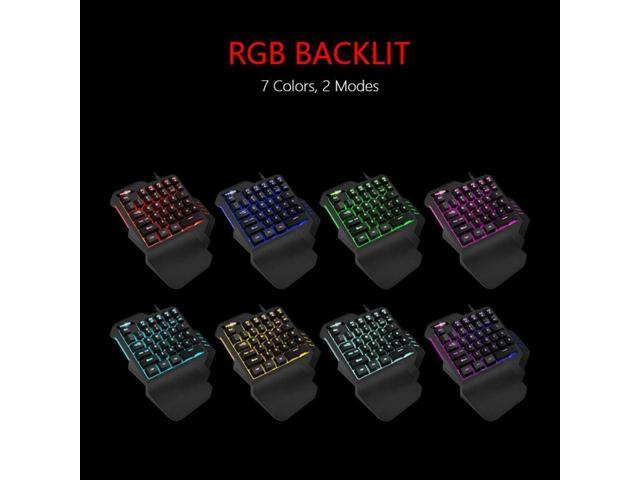 RedThunder One Handed Gaming Keyboard RGB Backlit 35 Keys Portable Mini Gaming Keypad Ergonomic Game Controller for PC Gamer