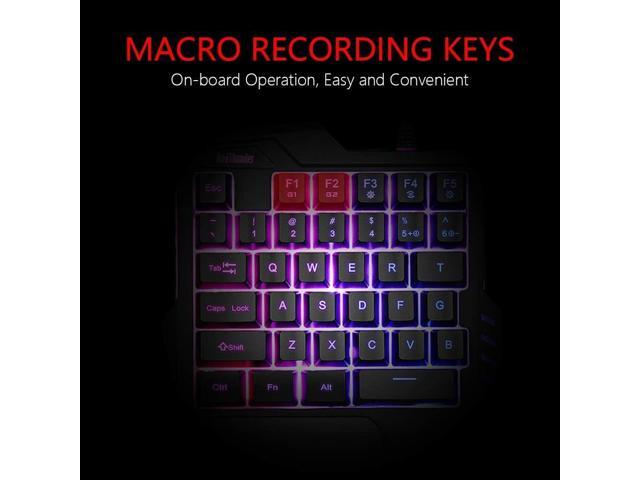 RedThunder One Handed Gaming Keyboard RGB Backlit 35 Keys Portable Mini Gaming Keypad Ergonomic Game Controller for PC Gamer