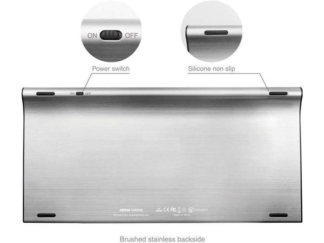 Arteck Bluetooth Keyboard and Mouse Combo Ultra Compact Slim Stainless Full Size Keyboard and Ergonomic Mice for Computer/Desktop/PC/Laptop/Surface...