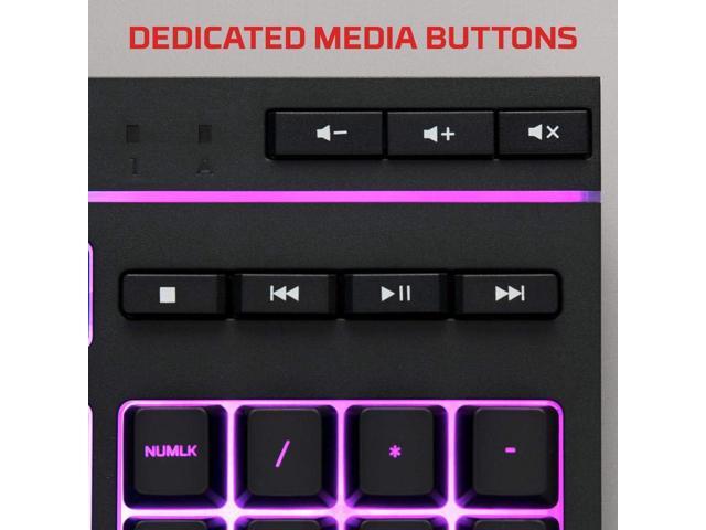 HyperX Alloy Core RGB Membrane Gaming Keyboard, Comfortable Quiet Silent Keys with RGB LED Lighting Effects, Spill Resistant, Dedicated Media...