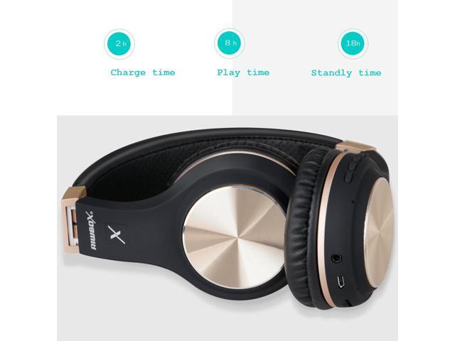 Riwbox Bluetooth Headphones, XBT-80 Folding Stereo Wireless Bluetooth Headphones Over Ear with Microphone and Volume Control, Wireless and Wired...