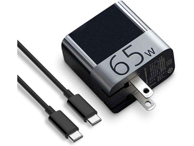 65W USB-C PD Laptop Charger Power Adapter Compatible with Laptops Chargeable via