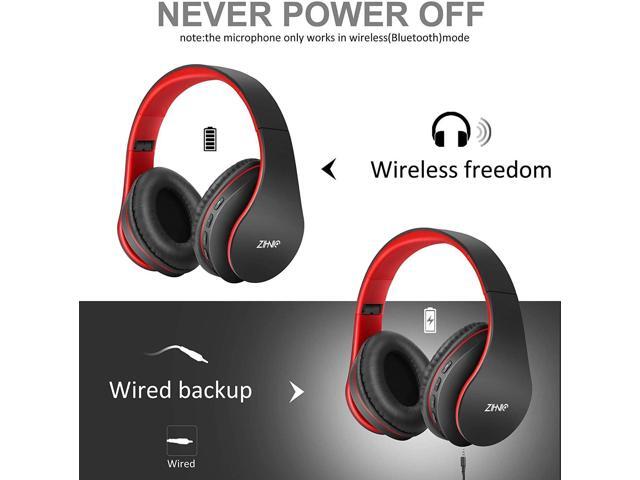 ZIHNIC Bluetooth Headphones Over-Ear, Foldable Wireless and Wired Stereo Headset Micro SD/TF, FM for Cell Phone,PC,Soft Earmuffs &Light Weight for...