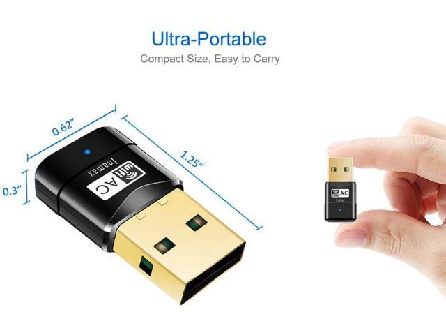 Nano USB WiFi Adapter for PC -Inamax AC600 2.4G/5G Dual Band Wireless Network Adapter for Desktop PC Laptop, Mini Travel Size, Supports Windows...