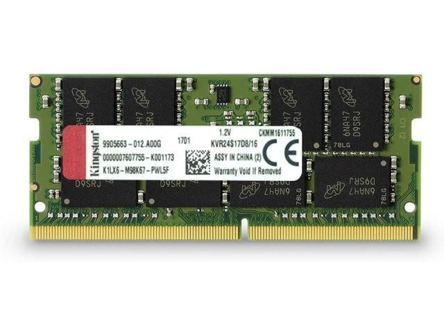 Kingston ValueRAM 16GB 2400MHz DDR4 Non-ECC CL17 SODIMM 2Rx8 (Notebook Memory) KVR24S17D8/16
